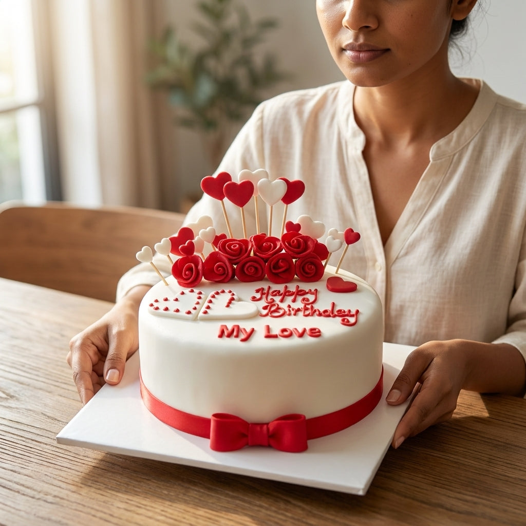 Red Rose Birthday Cake For Your Lover 1.2 kg