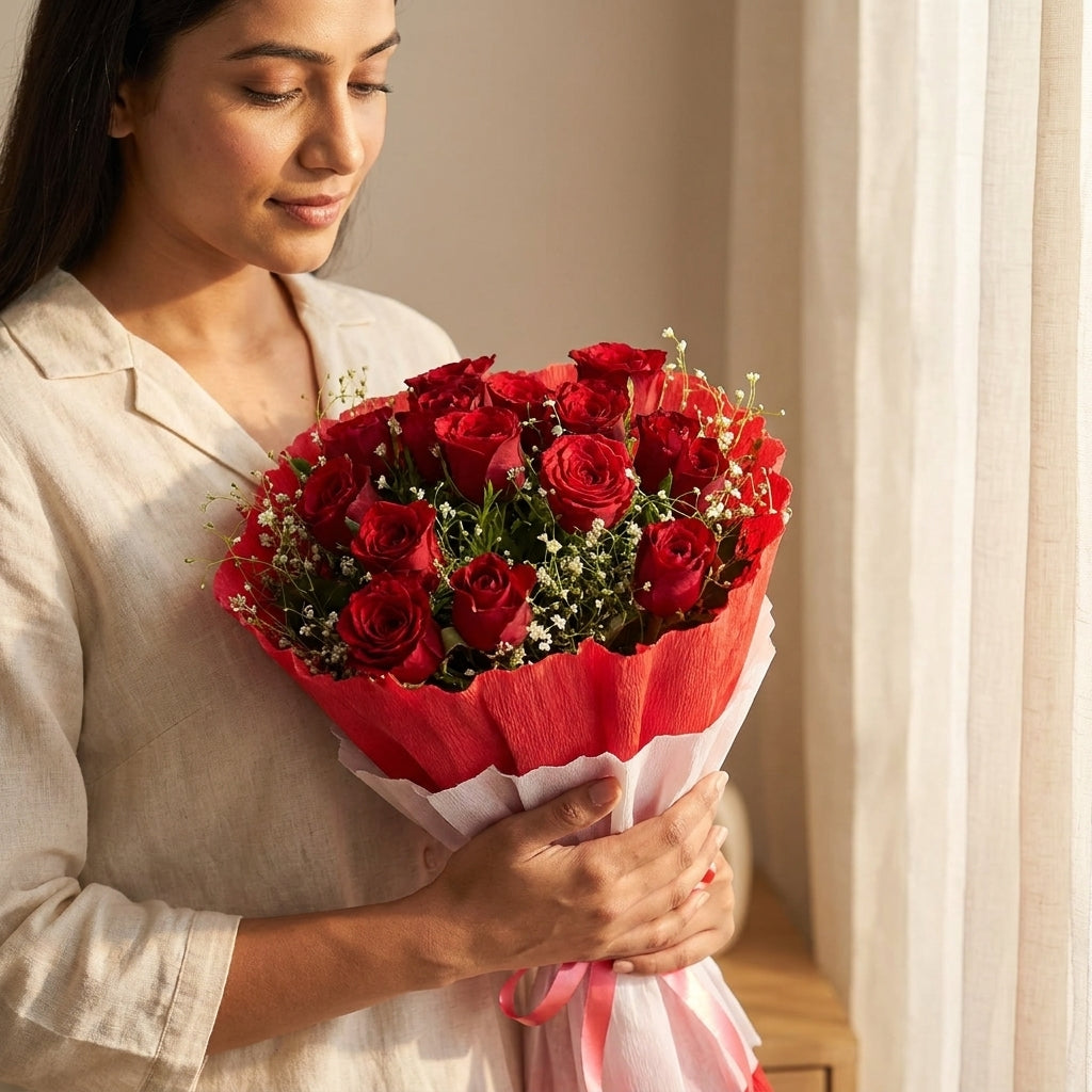 Bunch of 15 Red Roses