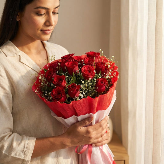 Bunch of 15 Red Roses