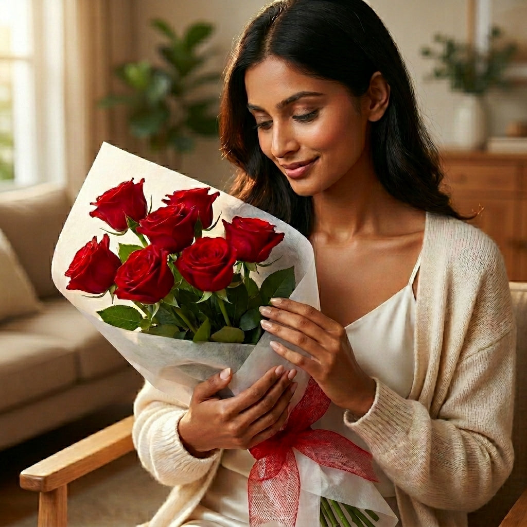 Bunch Of 7 Red Roses