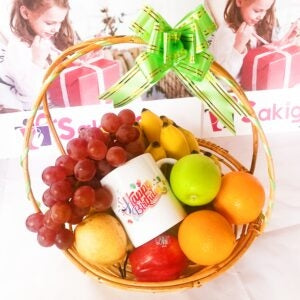 Lovely Fruits Basket with birthday Mug