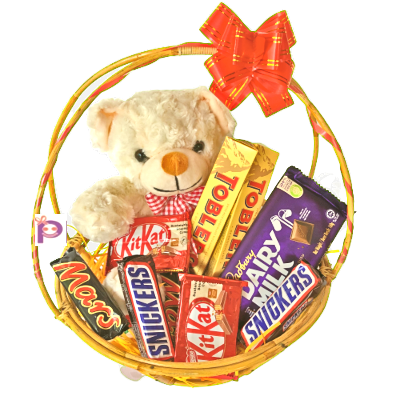 Happy Teddy Basket