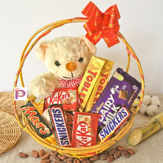 Happy Teddy Basket
