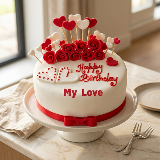 Red Rose Birthday Cake For Your Lover 1.2 kg
