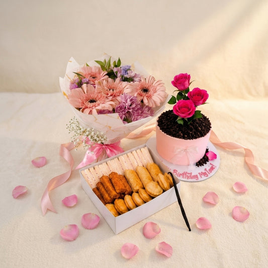 Flower, Cake & Short Eats Gift Hamper