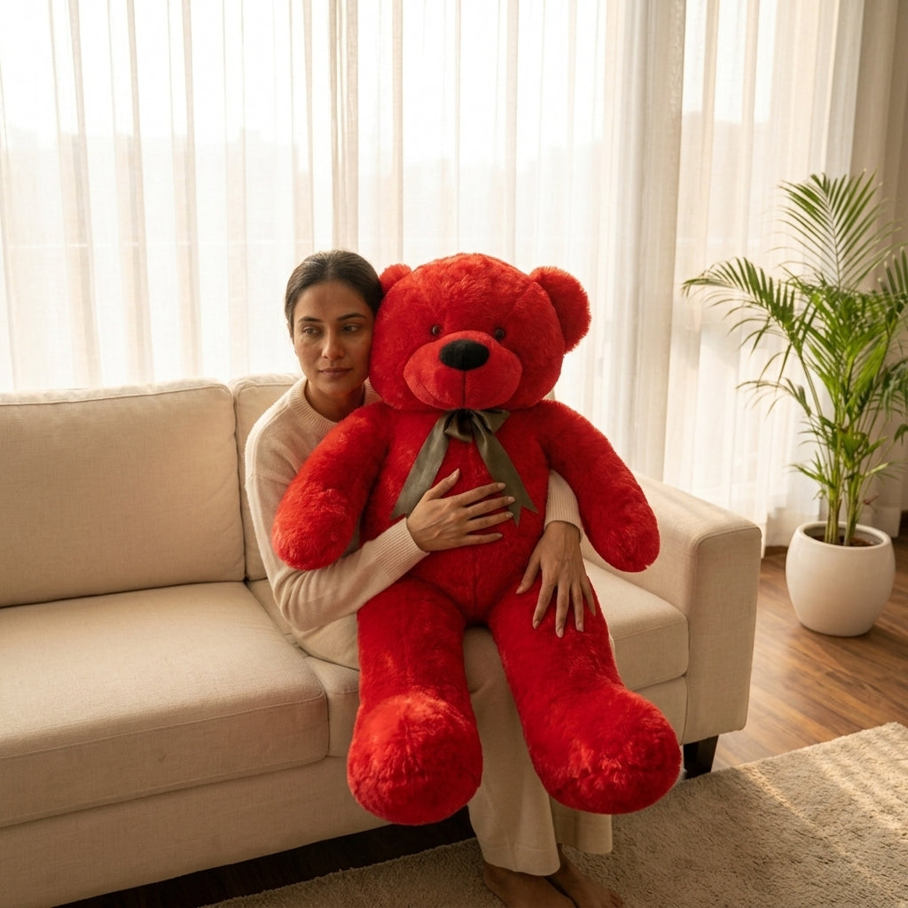 Cute Red Teddy 3.5 Feet