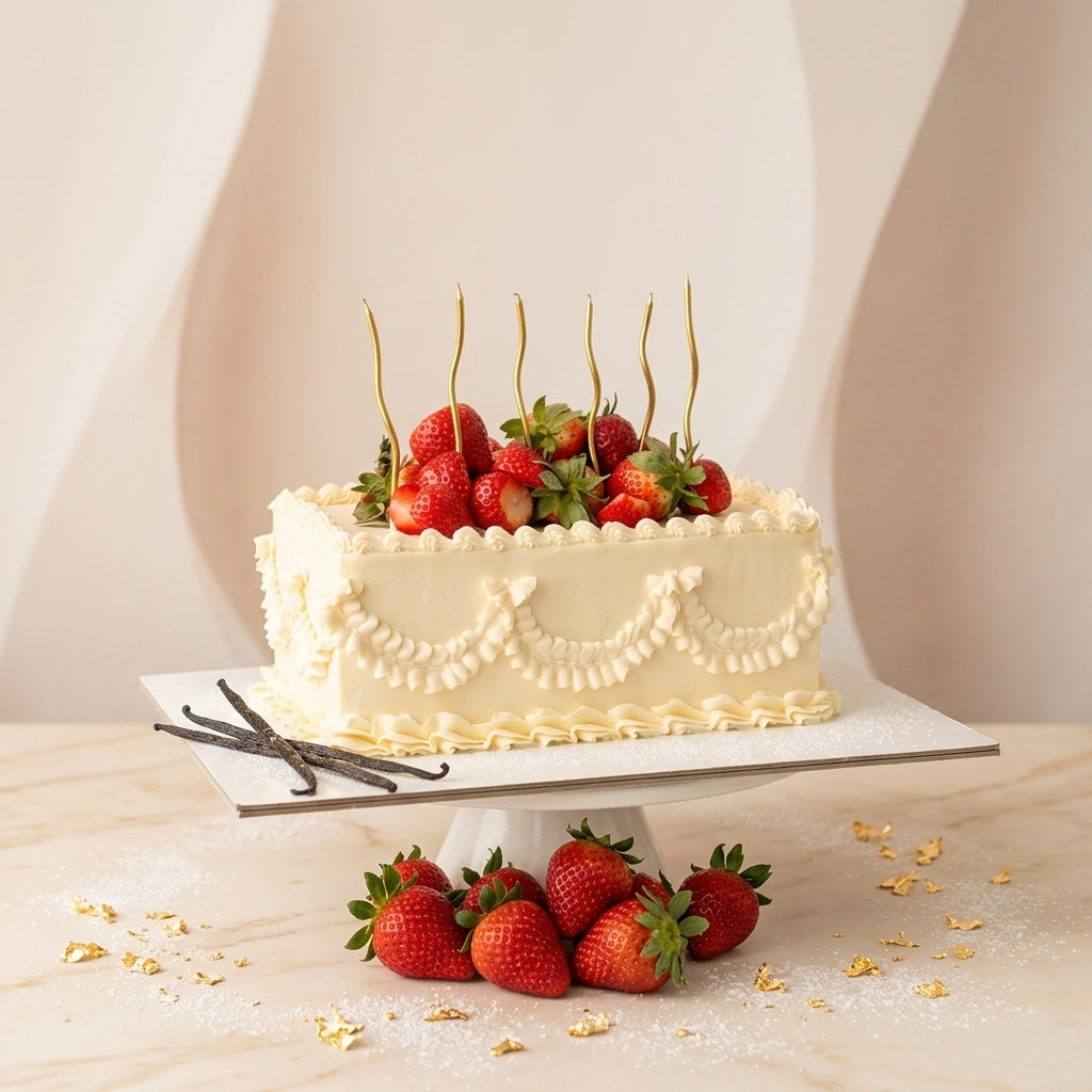 Vanilla Cake with Strawberries 1.5kg
