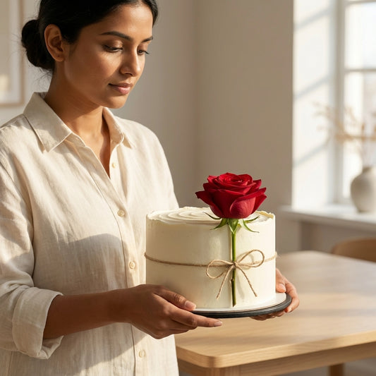 Cake with a Fresh Flower