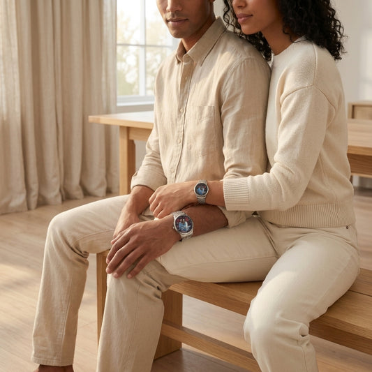 Customized Couple Watches - Silver Color