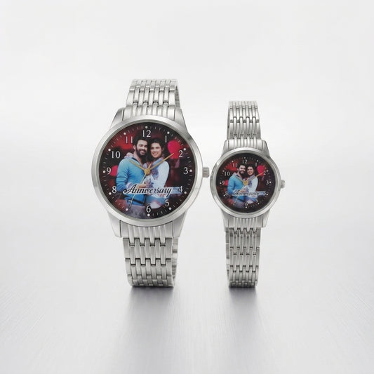 Customized Couple Watches - Silver Color