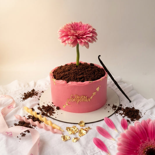 Pink Flower Pot Cake 1kg