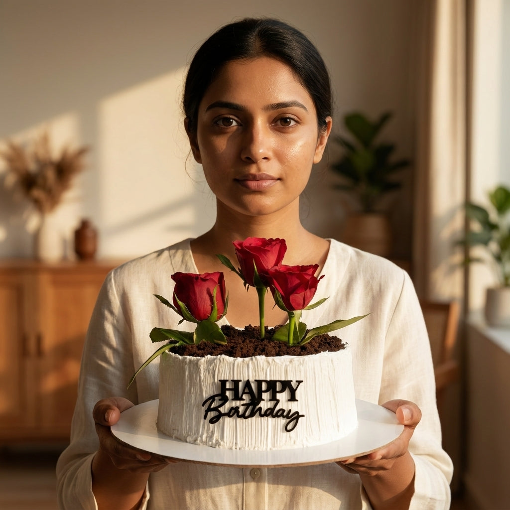 Rose Garden Pot Cake 1kg