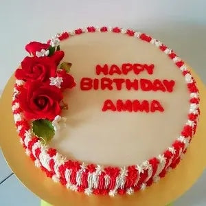 Red & White Round Cake-1kg